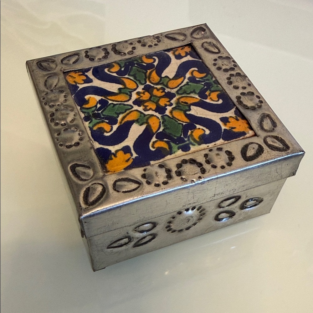 Mexican Talavera & Tin Jewelry Box